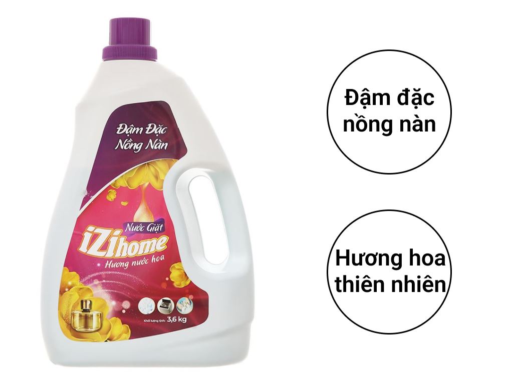 Nước giặt IZI HOME đậm đặc nồng nàn hương nước hoa chai 3.5 lít 2