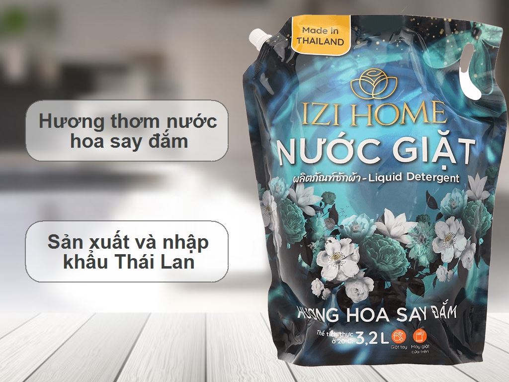 Nước giặt IZI HOME hương hoa say đắm túi 3.2 lít