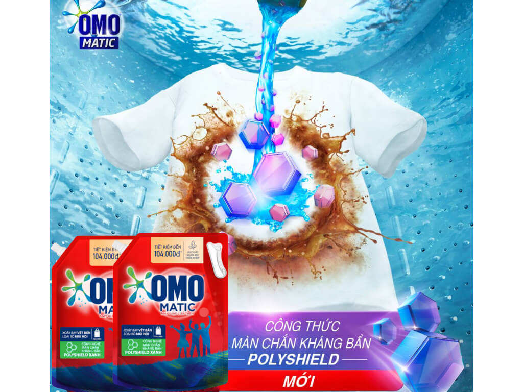 Nước giặt OMO Matic cửa trên giúp quần áo sạch bẩn khử mùi toàn diện túi 2.1 lít 6