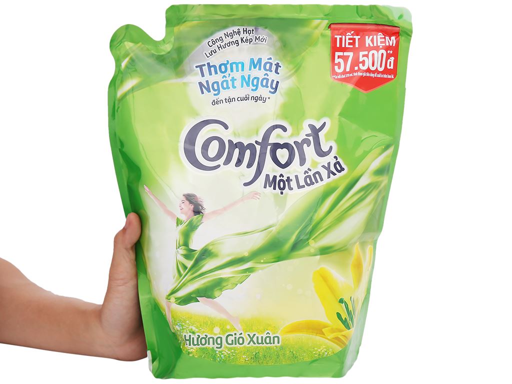 Nước xả vải Comfort một lần xả hương gió xuân túi 2.6 lít 5