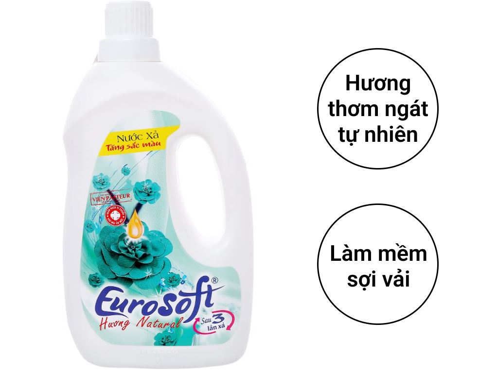Nước xả vải Eurosoft tăng sắc màu hương thiên nhiên chai 1 lít 2