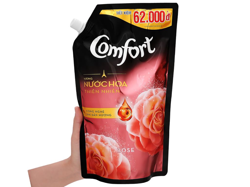 Nước xả vải Comfort hương nước hoa thiên nhiên rose túi 1.5 lít 11