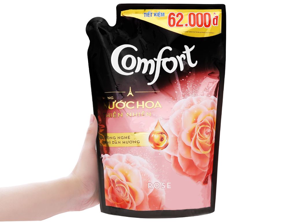 Nước xả vải Comfort hương nước hoa thiên nhiên rose túi 1.5 lít