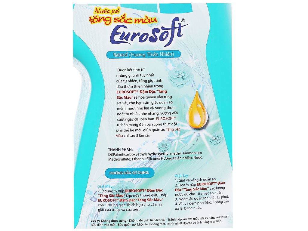 Nước xả vải Eurosoft tăng sắc màu hương thiên nhiên chai 2.8 lít 4