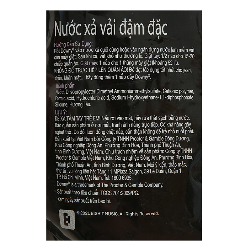 Nước xả Downy Huyền Bí hương nước hoa túi 2 lít 3