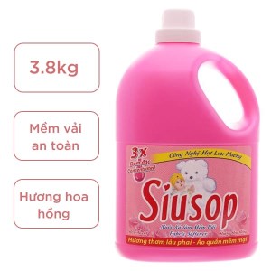 Nước xả vải Siusop 3x đậm đặc hương hoa hồng can 3.8kg