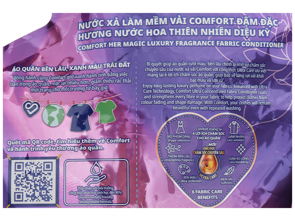 Nước xả Comfort Bella hương nước hoa túi 3.2 lít 8