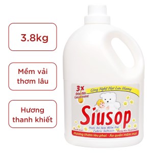Nước xả vải Siusop 3x đậm đặc hương hoa thanh khiết can 3.8kg
