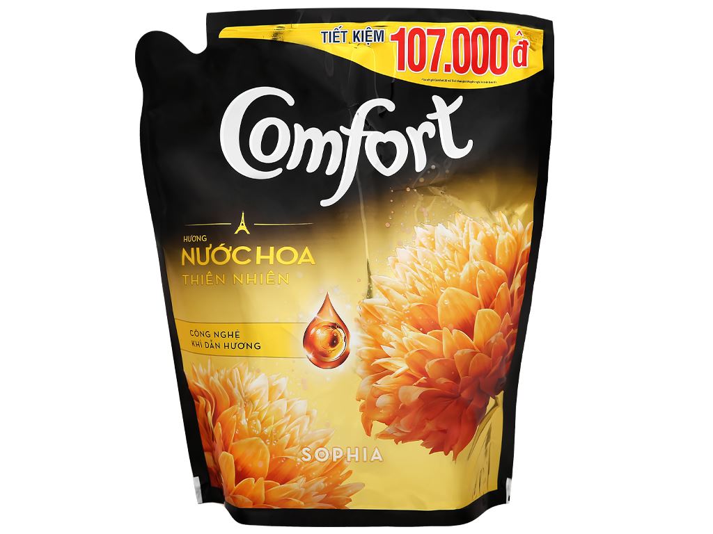 Nước Xả Vải Comfort Hương Nước Hoa Thiên Nhiên Rose túi (2.4L)