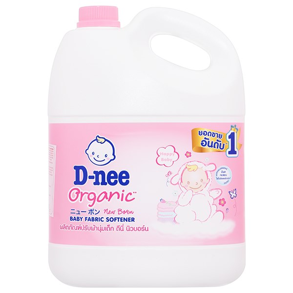 Nước xả quần áo cho bé D-nee Hồng hương hoa cỏ can 2.8 lít