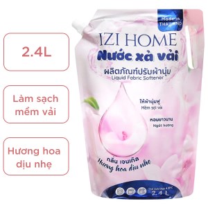 Nước xả vải IZI HOME hương hoa dịu nhẹ túi 2.4 lít