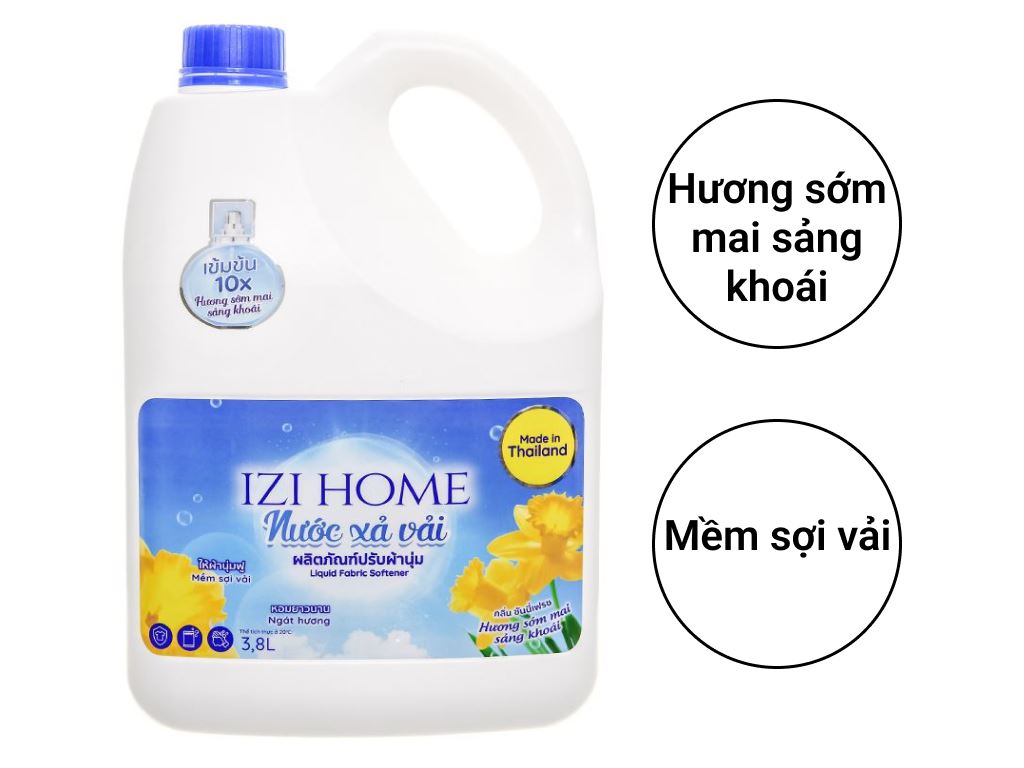 Nước xả vải IZI HOME hương sớm mai can 3.8 lít 2