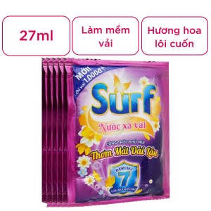 10 gói nước xả vải Surf hương cỏ hoa lôi cuốn 27ml