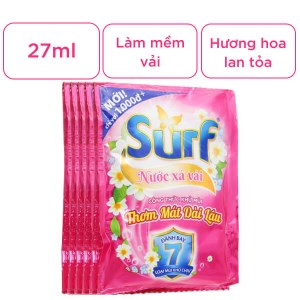 10 gói nước xả vải Surf hương cỏ lan tỏa 27ml