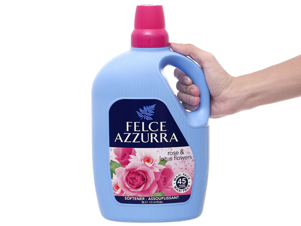 Nước xả vải đậm đặc nước hoa Felce Azzurra hương hồng sen chai 3 lít 4
