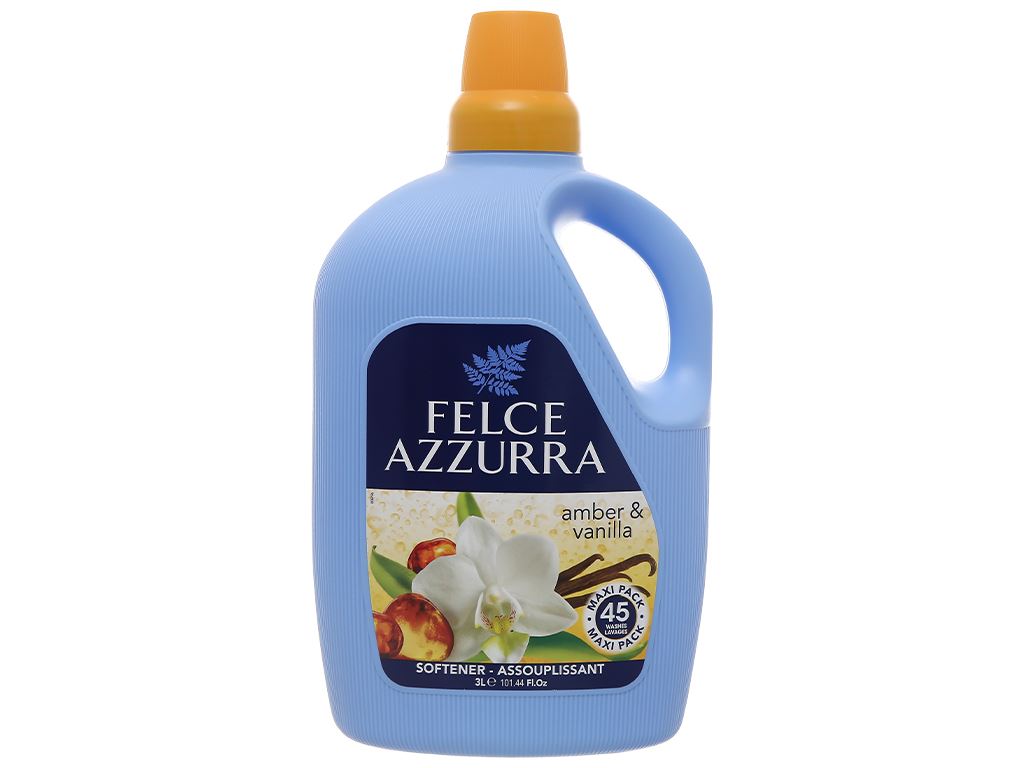 Nước xả vải đậm đặc nước hoa Felce Azzurra hương Amber & Vanilla chai 3 lít 1