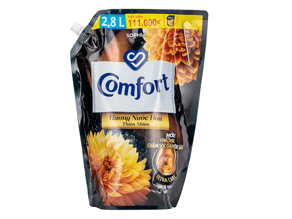 Nước xả vải Comfort giữ màu và bền vải hương nước hoa thiên thiên Sofia với công thức chăm sóc chuyên sâu túi 2.8 lít 6