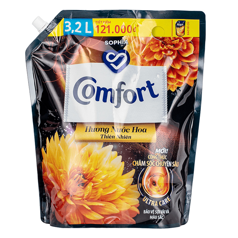 Nước xả Comfort Ultra Care hương nước hoa thiên nhiên Sophia túi 3.2 lít - AVAKids.com