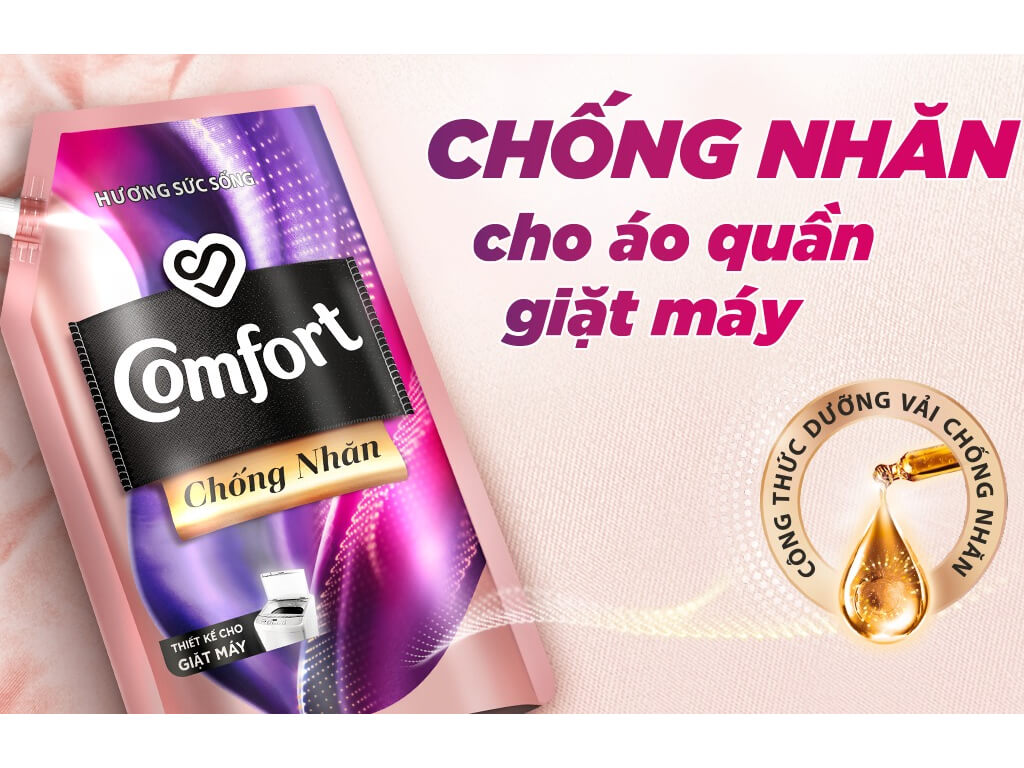 Nước xả vải Comfort đậm đặc chống nhăn hương tràn đầy sức sống túi 1.5 lít 2