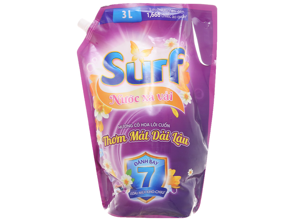 Nước xả vải Surf hương cỏ hoa lôi cuốn túi 3 lít 1