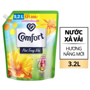 Nước xả vải Comfort phơi trong nhà hương nắng mới túi 3.2 lít