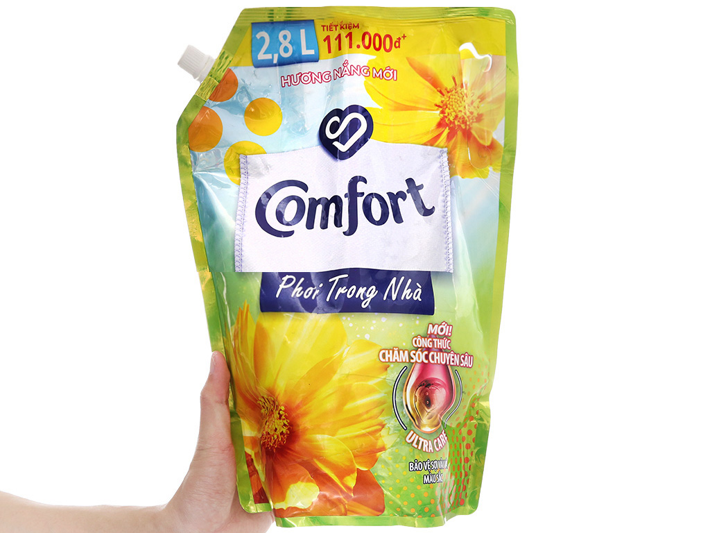 Nước xả vải Comfort phơi trong nhà hương nắng mới túi 2.8 lít 6