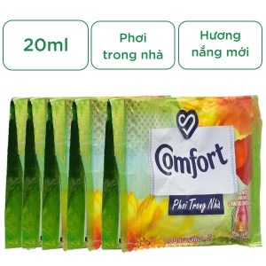 10 gói nước xả vải Comfort phơi trong nhà hương nắng mới 20ml