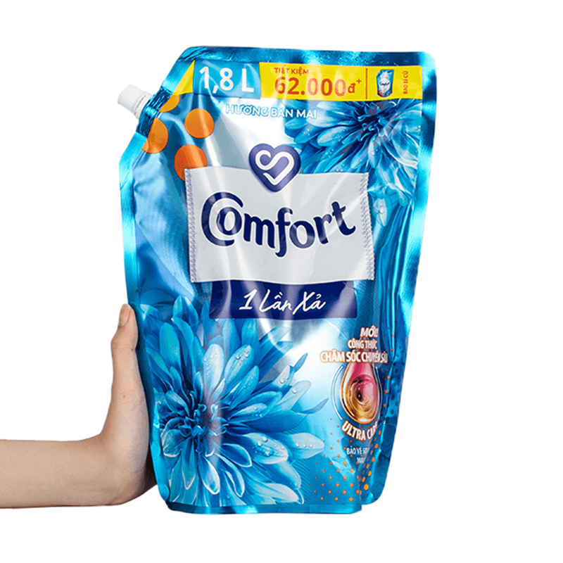 Nước xả Comfort 1 Lần Xả hương ban mai túi 2.8 lít 10