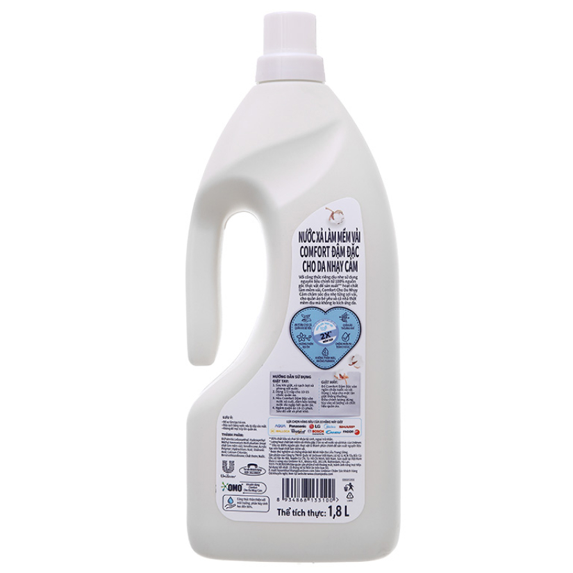 Nước xả quần áo cho bé Comfort cho da nhạy cảm hương phấn dịu nhẹ túi 2.6 lít 7