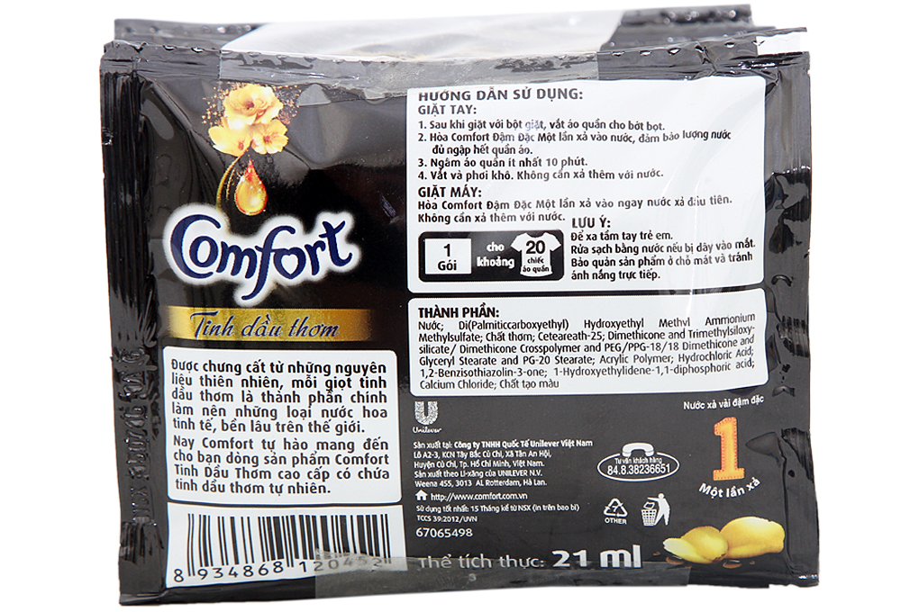 Nước xả Comfort Tinh dầu thơm Say đắm gói 21ml (dây 10 gói)