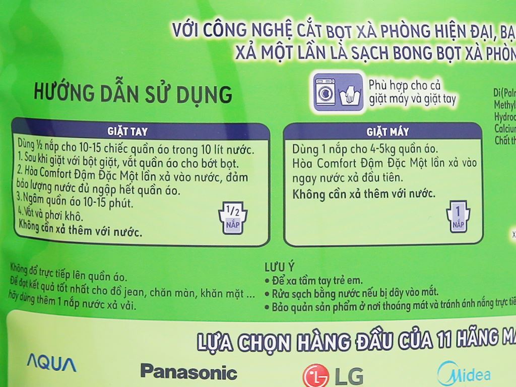 Nước xả vải Comfort một lần xả hương gió xuân túi 1.6 lít 3