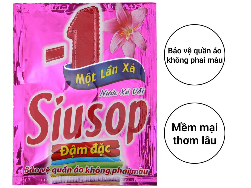 10 gói nước xả vải Siusop một lần xả siêu tiện lợi 30g 2