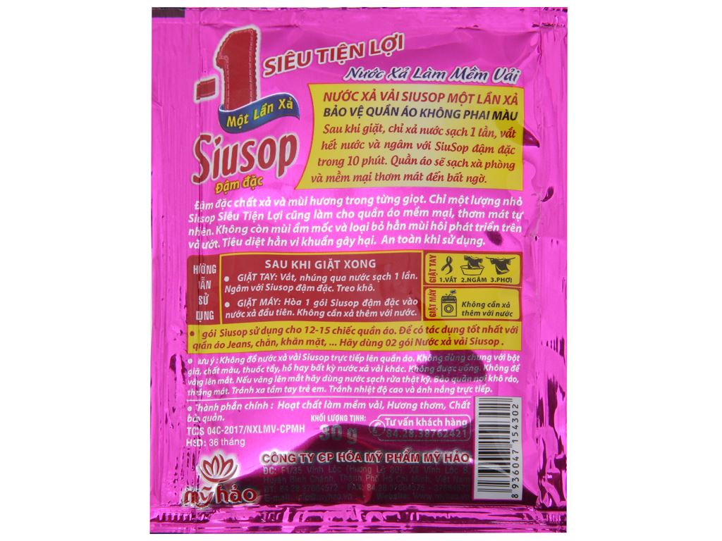 10 gói nước xả vải Siusop một lần xả siêu tiện lợi 30g 4