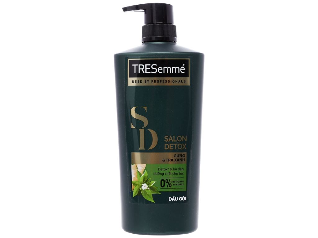 Dầu gội TRESemmé Salon Detox gừng & trà xanh dưỡng tóc chắc khỏe bóng mượt 631ml 1