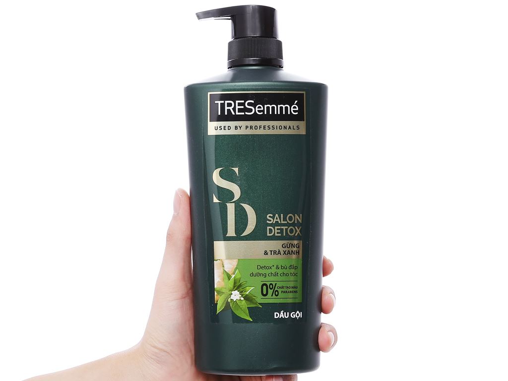 Dầu gội TRESemmé Salon Detox gừng & trà xanh dưỡng tóc chắc khỏe bóng mượt 631ml 3