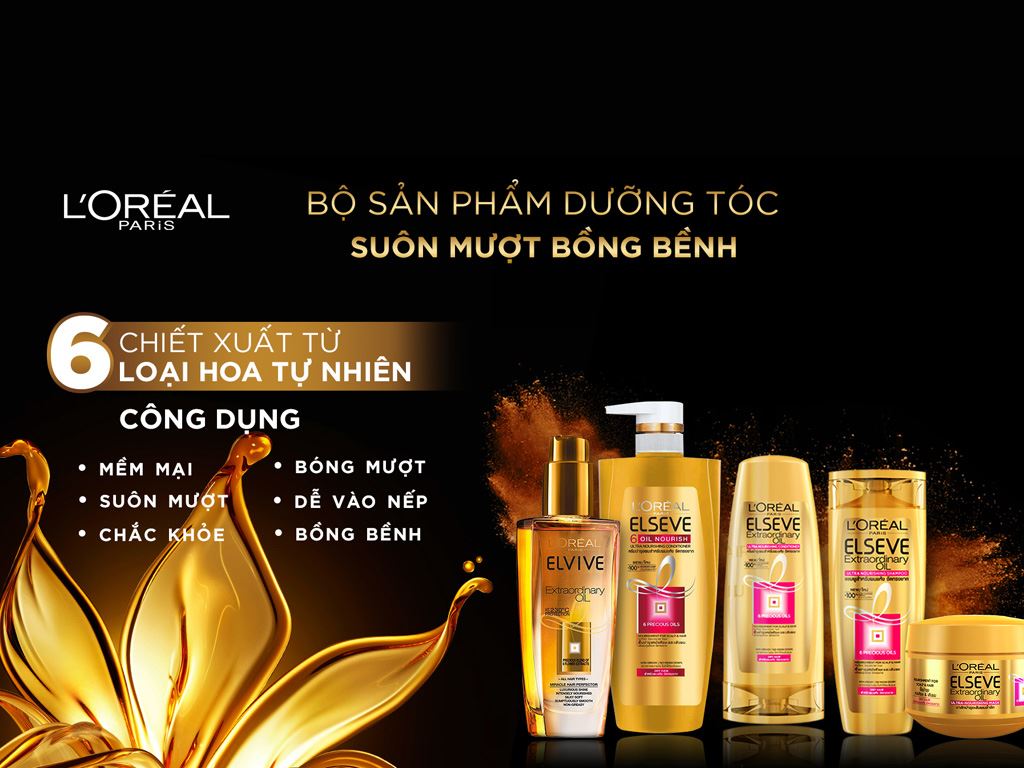 Dầu gội dưỡng tóc L'Oréal Elseve tinh dầu hoa 330ml 2