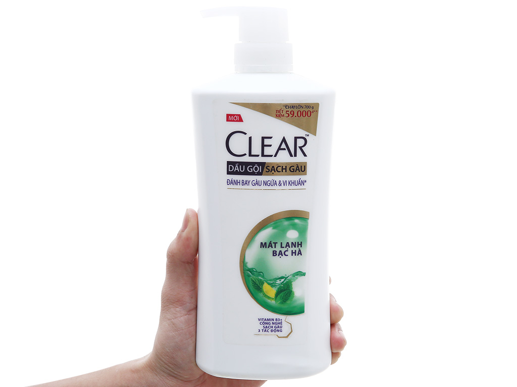 Dầu gội sạch gàu Clear mát lạnh bạc hà 680ml 5