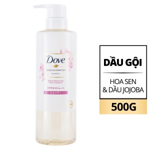 Dầu gội Dove nội địa Nhật chiết xuất hoa sen và dầu jojoba dưỡng tóc bóng mượt 500g