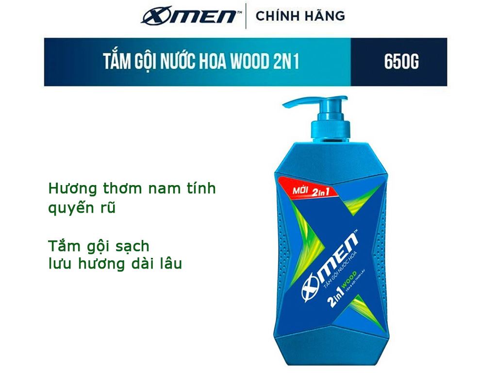 Tắm gội 2 trong 1 X-Men Wood Sport hương nước hoa 900g 1