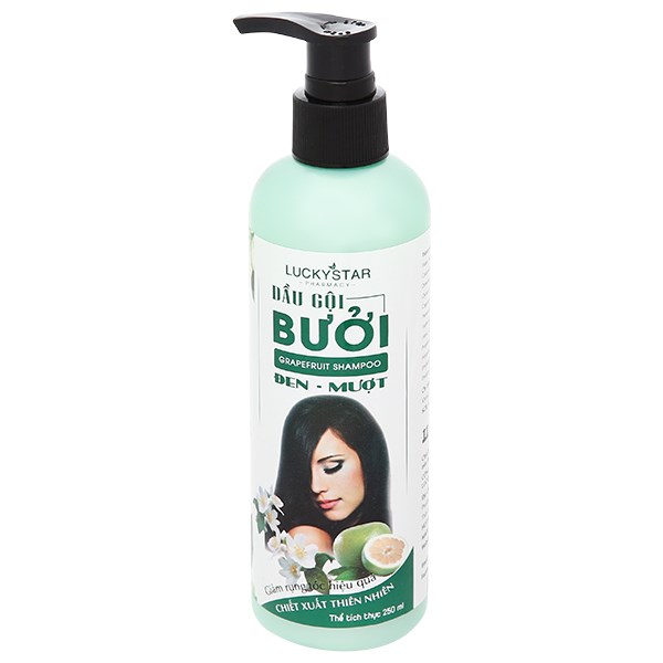 Dầu Gội Bưởi Lucky Star giúp tóc đen mượt, mọc tóc