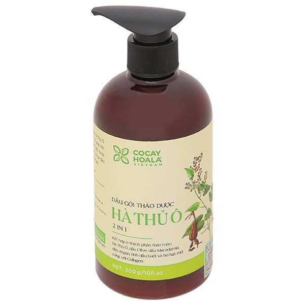 Dầu gội thảo dược Hà Thủ Ô 2 in 1 Cocay Hoala dưỡng tóc, giảm gãy rụng chai 300g