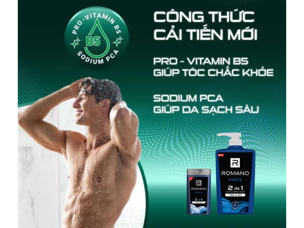 Tắm gội 2 trong 1 hương nước hoa Romano Force 180g 1