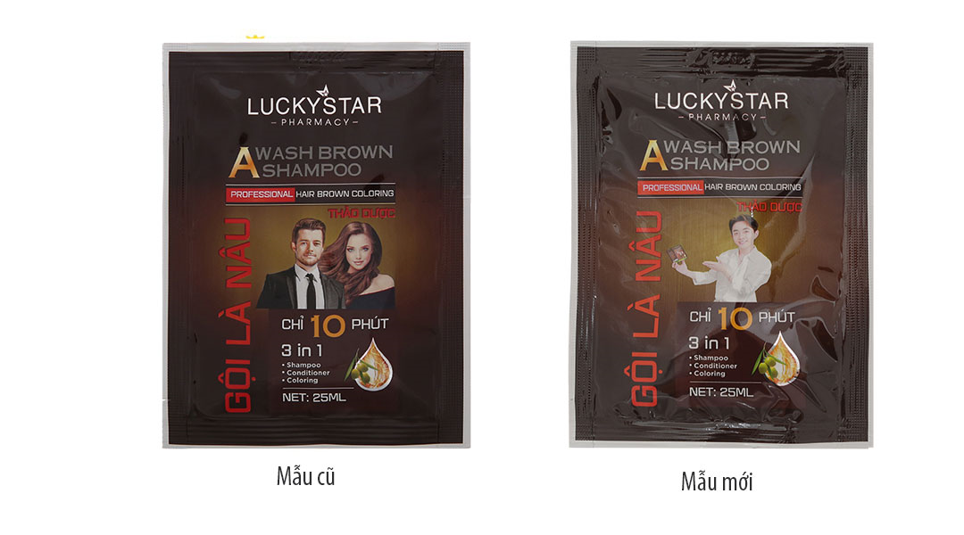 Dầu gội nâu Lucky Star phủ bạc làm nâu tóc gói 25ml -08/2024 ...