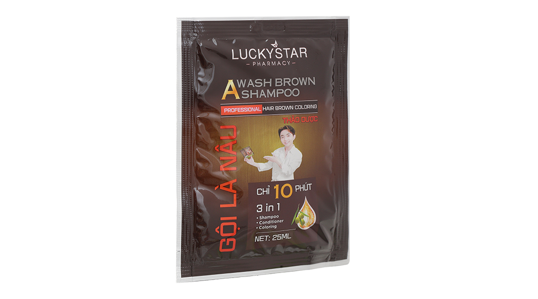 Dầu gội nâu Lucky Star phủ bạc làm nâu tóc