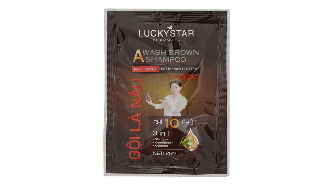 Dầu gội nâu Lucky Star phủ bạc làm nâu tóc