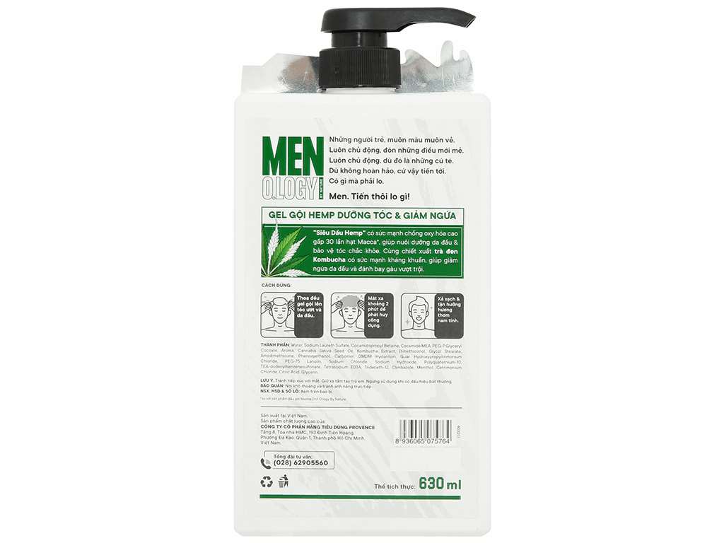 Gel dầu gội HEMP Men.O.Logy dưỡng tóc và giảm ngứa 630ml 5