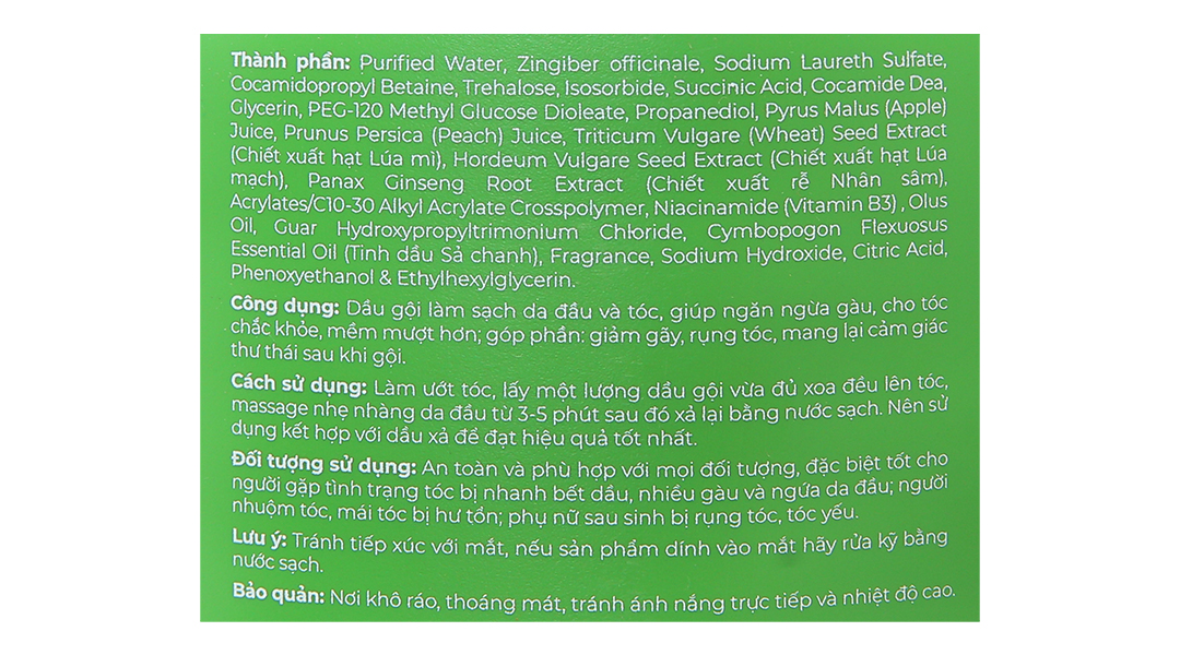 Gel gội thảo dược Gừng Sả Cỏ Cây Hoa Lá ngăn dầu, dưỡng ẩm chai 500g - 11