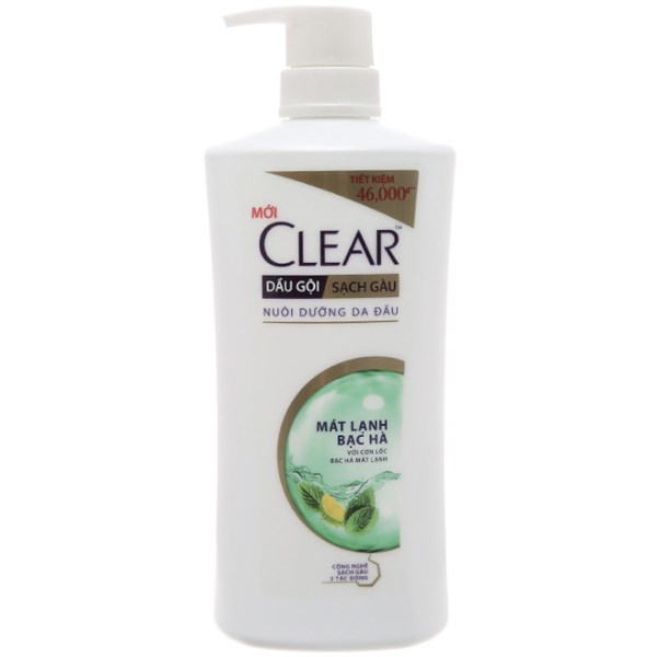 Dầu gội Clear mát lạnh bạc hà chai 650g