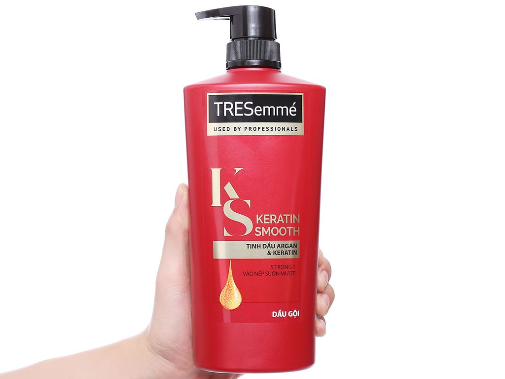 Dầu gội TRESemmé Keratin Smooth tinh dầu Argan vào nếp chuẩn salon 621ml 8