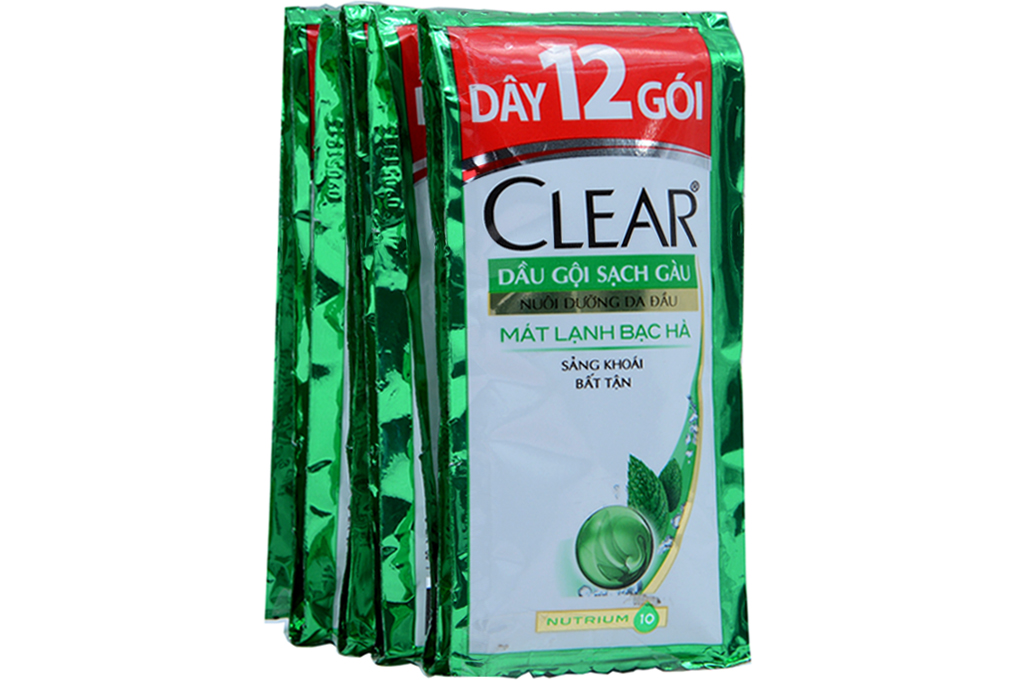 Dầu gội sạch gàu Clear mát lạnh Bạc Hà 6g (dây 12 gói) Dầu gội sạch gàu Clear mát lạnh Bạc Hà 6g (dây 12 gói)